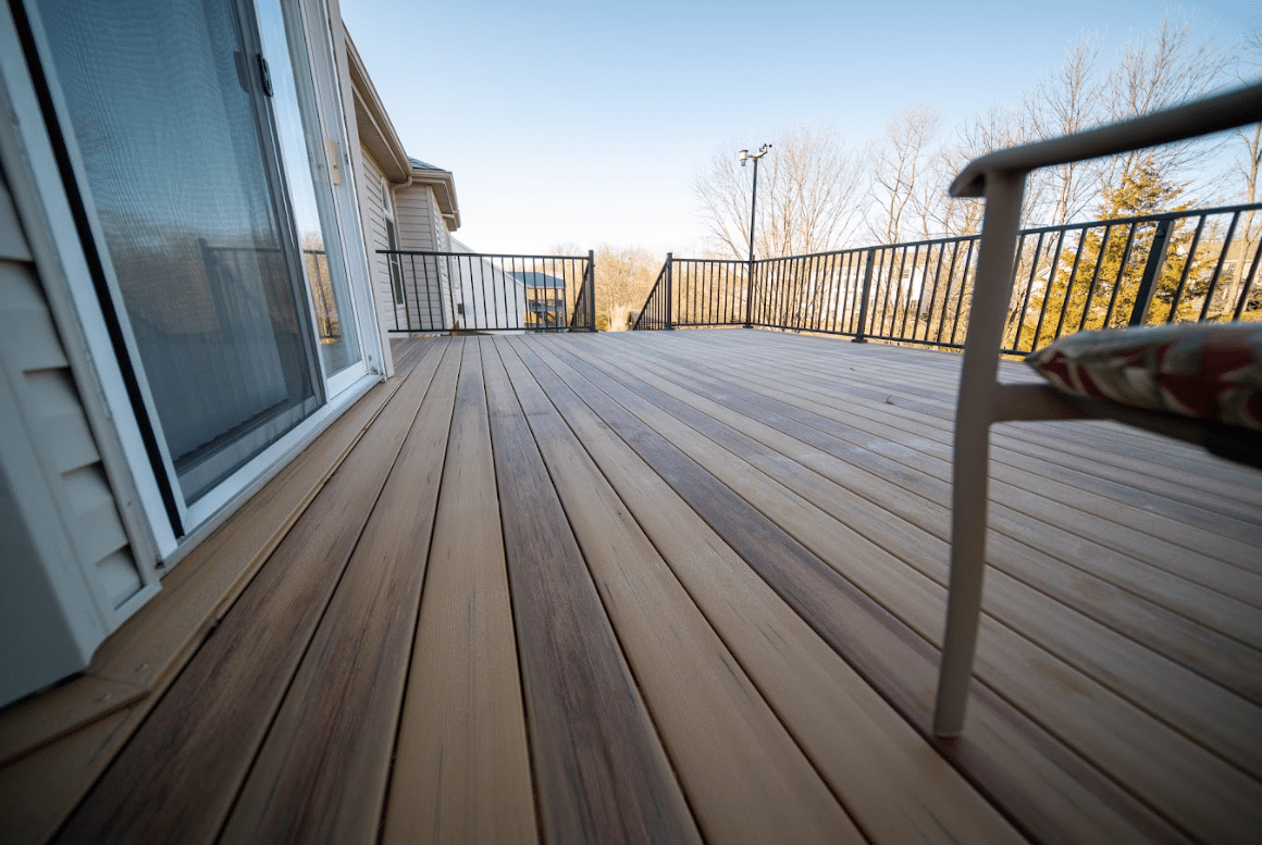 deck surface of a composite deck - Custom Deck Building Company near me in St Louis Missouri